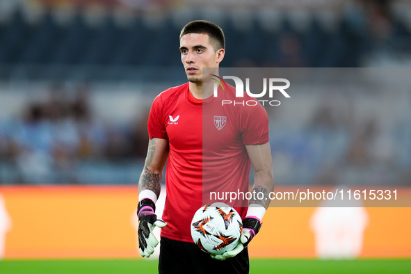 Alex Padilla of Athletic Club looks on during the UEFA Europa League 2024/25 League Phase MD1 match between AS Roma and Athletic Club at Sta...