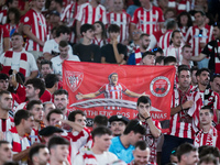 Supporters of Athletic Club during the UEFA Europa League 2024/25 League Phase MD1 match between AS Roma and Athletic Club at Stadio Olimpic...