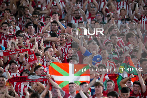 Supporters of Athletic Club during the UEFA Europa League 2024/25 League Phase MD1 match between AS Roma and Athletic Club at Stadio Olimpic...