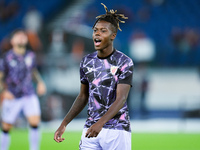 Nico Williams of Athletic Club reacts during the UEFA Europa League 2024/25 League Phase MD1 match between AS Roma and Athletic Club at Stad...