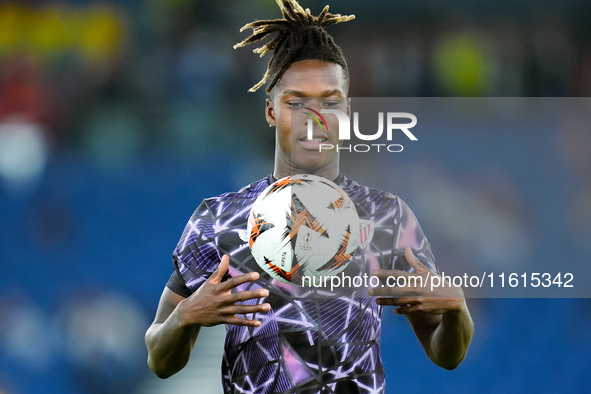 Nico Williams of Athletic Club looks on during the UEFA Europa League 2024/25 League Phase MD1 match between AS Roma and Athletic Club at St...