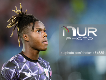 Nico Williams of Athletic Club looks on during the UEFA Europa League 2024/25 League Phase MD1 match between AS Roma and Athletic Club at St...