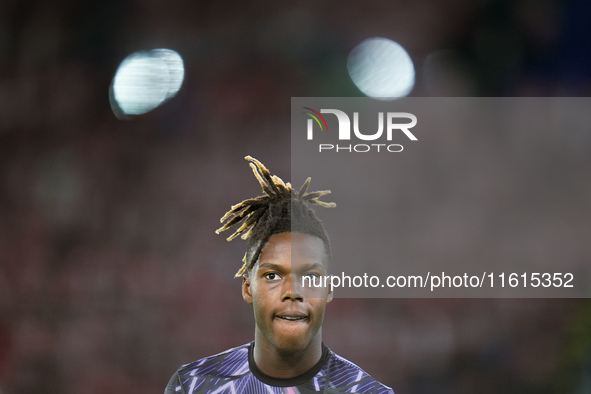 Nico Williams of Athletic Club during the UEFA Europa League 2024/25 League Phase MD1 match between AS Roma and Athletic Club at Stadio Olim...