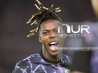 Nico Williams of Athletic Club reacts during the UEFA Europa League 2024/25 League Phase MD1 match between AS Roma and Athletic Club at Stad...