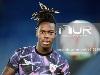 Nico Williams of Athletic Club looks on during the UEFA Europa League 2024/25 League Phase MD1 match between AS Roma and Athletic Club at St...