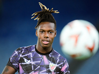 Nico Williams of Athletic Club looks on during the UEFA Europa League 2024/25 League Phase MD1 match between AS Roma and Athletic Club at St...