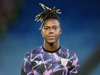 Nico Williams of Athletic Club looks on during the UEFA Europa League 2024/25 League Phase MD1 match between AS Roma and Athletic Club at St...