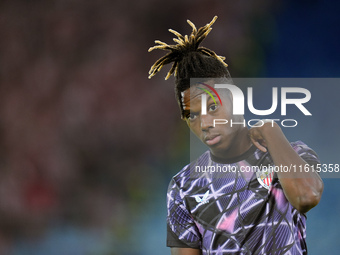 Nico Williams of Athletic Club looks on during the UEFA Europa League 2024/25 League Phase MD1 match between AS Roma and Athletic Club at St...