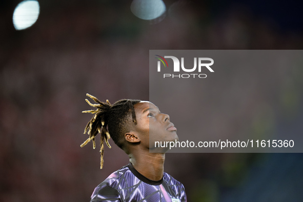 Nico Williams of Athletic Club looks on during the UEFA Europa League 2024/25 League Phase MD1 match between AS Roma and Athletic Club at St...