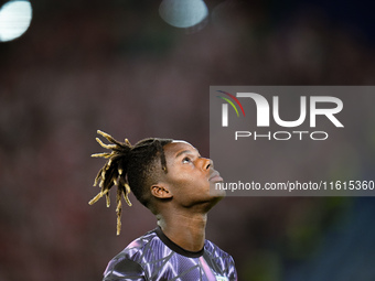 Nico Williams of Athletic Club looks on during the UEFA Europa League 2024/25 League Phase MD1 match between AS Roma and Athletic Club at St...