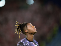 Nico Williams of Athletic Club looks on during the UEFA Europa League 2024/25 League Phase MD1 match between AS Roma and Athletic Club at St...