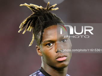 Nico Williams of Athletic Club looks on during the UEFA Europa League 2024/25 League Phase MD1 match between AS Roma and Athletic Club at St...