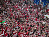 Supporters of Athletic Club during the UEFA Europa League 2024/25 League Phase MD1 match between AS Roma and Athletic Club at Stadio Olimpic...