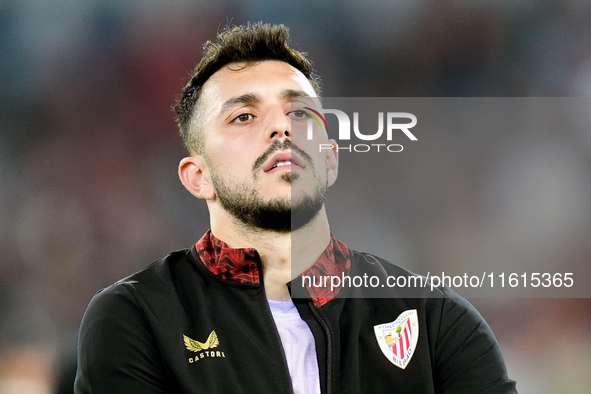 Aitor Paredes of Athletic Club looks on during the UEFA Europa League 2024/25 League Phase MD1 match between AS Roma and Athletic Club at St...