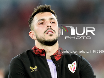 Aitor Paredes of Athletic Club looks on during the UEFA Europa League 2024/25 League Phase MD1 match between AS Roma and Athletic Club at St...