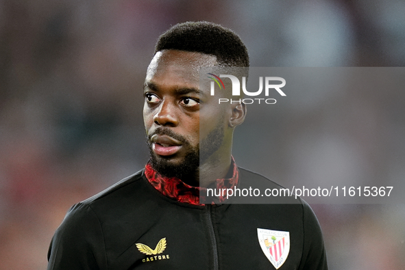 Inaki Williams of Athletic Club looks on during the UEFA Europa League 2024/25 League Phase MD1 match between AS Roma and Athletic Club at S...