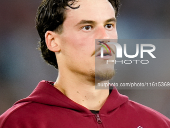 Mile Svilar of AS Roma looks on during the UEFA Europa League 2024/25 League Phase MD1 match between AS Roma and Athletic Club at Stadio Oli...