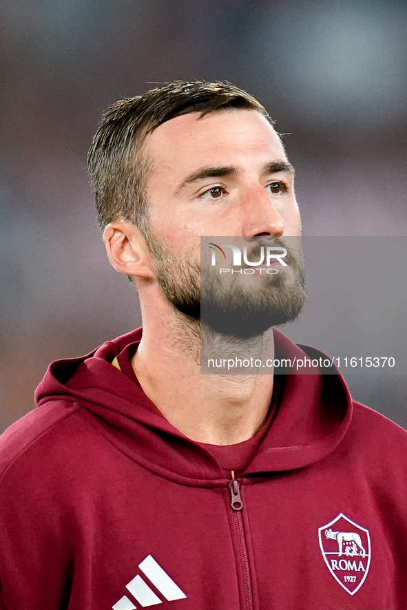 Bryan Cristante of AS Roma during the UEFA Europa League 2024/25 League Phase MD1 match between AS Roma and Athletic Club at Stadio Olimpico...