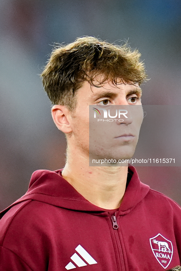 Tommaso Baldanzi of AS Roma looks on during the UEFA Europa League 2024/25 League Phase MD1 match between AS Roma and Athletic Club at Stadi...