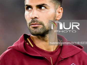 Zeki Celik of AS Roma during the UEFA Europa League 2024/25 League Phase MD1 match between AS Roma and Athletic Club at Stadio Olimpico on S...