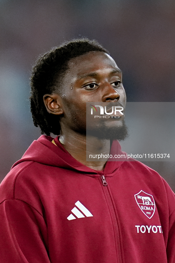 Manu Kone' of AS Roma looks on during the UEFA Europa League 2024/25 League Phase MD1 match between AS Roma and Athletic Club at Stadio Olim...