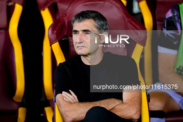 Ernesto Valverde head coach of Athletic Club looks on during the UEFA Europa League 2024/25 League Phase MD1 match between AS Roma and Athle...