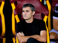 Ernesto Valverde head coach of Athletic Club looks on during the UEFA Europa League 2024/25 League Phase MD1 match between AS Roma and Athle...