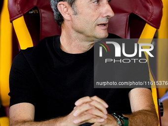 Ernesto Valverde head coach of Athletic Club looks on during the UEFA Europa League 2024/25 League Phase MD1 match between AS Roma and Athle...