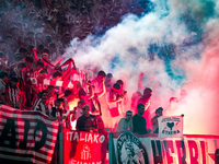 Supporters of Athletic Club during the UEFA Europa League 2024/25 League Phase MD1 match between AS Roma and Athletic Club at Stadio Olimpic...