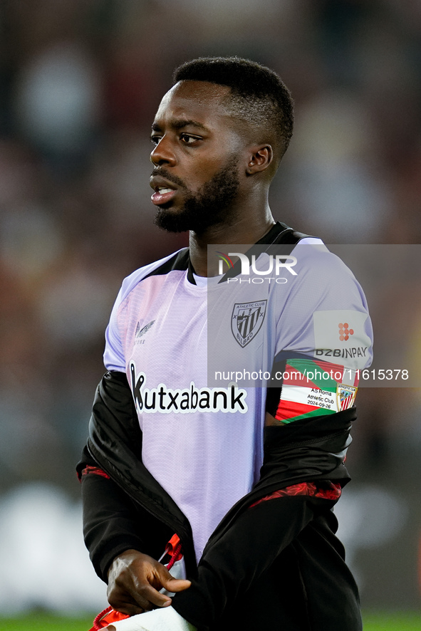 Inaki Williams of Athletic Club looks on during the UEFA Europa League 2024/25 League Phase MD1 match between AS Roma and Athletic Club at S...