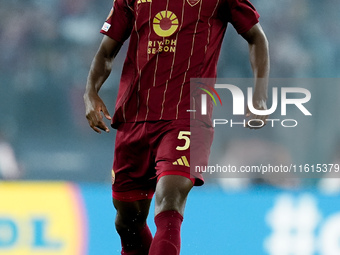 Evan Ndicka of AS Roma during the UEFA Europa League 2024/25 League Phase MD1 match between AS Roma and Athletic Club at Stadio Olimpico on...