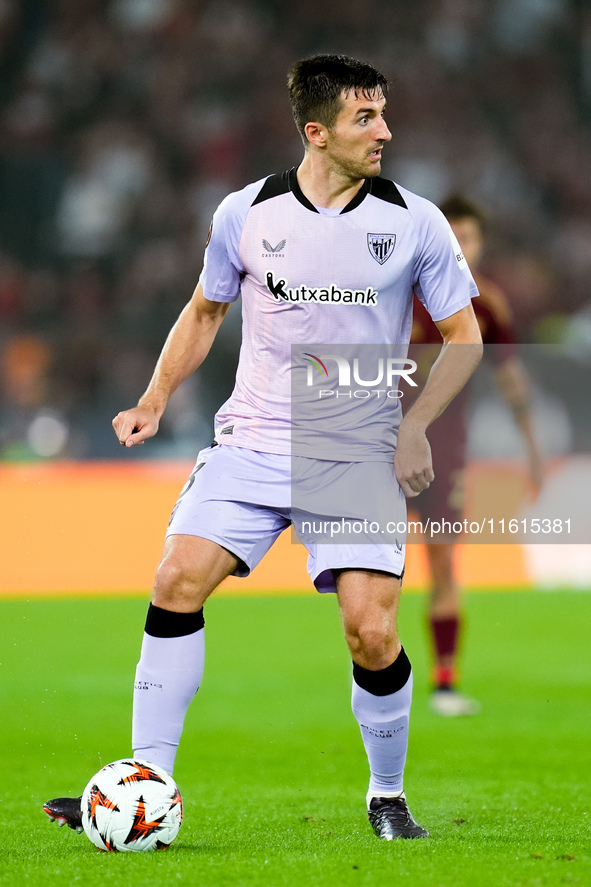 Daniel Vivian of Athletic Club during the UEFA Europa League 2024/25 League Phase MD1 match between AS Roma and Athletic Club at Stadio Olim...