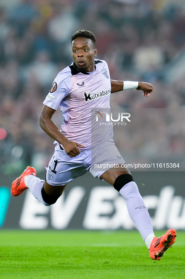 Alvaro Djalo' of Athletic Club during the UEFA Europa League 2024/25 League Phase MD1 match between AS Roma and Athletic Club at Stadio Olim...