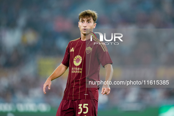 Tommaso Baldanzi of AS Roma looks on during the UEFA Europa League 2024/25 League Phase MD1 match between AS Roma and Athletic Club at Stadi...