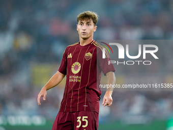 Tommaso Baldanzi of AS Roma looks on during the UEFA Europa League 2024/25 League Phase MD1 match between AS Roma and Athletic Club at Stadi...