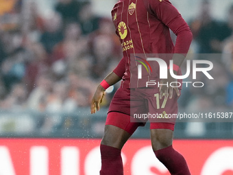 Manu Kone' of AS Roma during the UEFA Europa League 2024/25 League Phase MD1 match between AS Roma and Athletic Club at Stadio Olimpico on S...