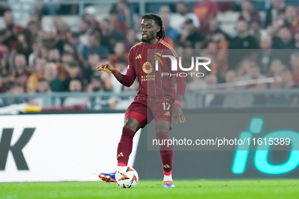 Manu Kone' of AS Roma during the UEFA Europa League 2024/25 League Phase MD1 match between AS Roma and Athletic Club at Stadio Olimpico on S...