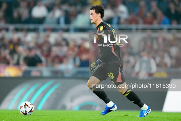 Mile Svilar of AS Roma during the UEFA Europa League 2024/25 League Phase MD1 match between AS Roma and Athletic Club at Stadio Olimpico on...