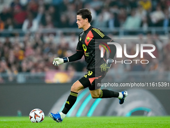 Mile Svilar of AS Roma during the UEFA Europa League 2024/25 League Phase MD1 match between AS Roma and Athletic Club at Stadio Olimpico on...