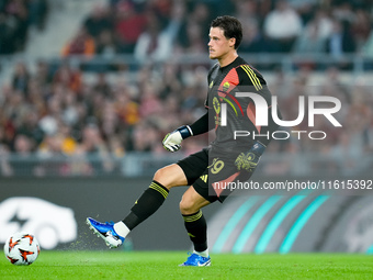 Mile Svilar of AS Roma during the UEFA Europa League 2024/25 League Phase MD1 match between AS Roma and Athletic Club at Stadio Olimpico on...