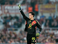 Mile Svilar of AS Roma gestures during the UEFA Europa League 2024/25 League Phase MD1 match between AS Roma and Athletic Club at Stadio Oli...