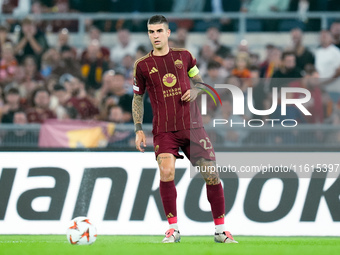 Gianluca Mancini of AS Roma during the UEFA Europa League 2024/25 League Phase MD1 match between AS Roma and Athletic Club at Stadio Olimpic...