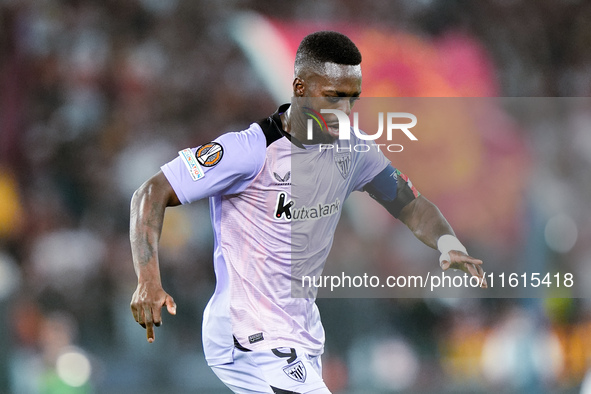 Inaki Williams of Athletic Club during the UEFA Europa League 2024/25 League Phase MD1 match between AS Roma and Athletic Club at Stadio Oli...