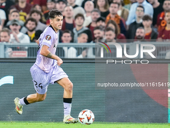 Benat Prados of Athletic Club during the UEFA Europa League 2024/25 League Phase MD1 match between AS Roma and Athletic Club at Stadio Olimp...