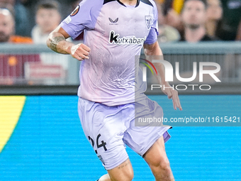 Benat Prados of Athletic Club during the UEFA Europa League 2024/25 League Phase MD1 match between AS Roma and Athletic Club at Stadio Olimp...