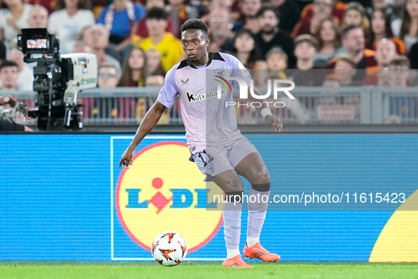 Alvaro Djalo' of Athletic Club during the UEFA Europa League 2024/25 League Phase MD1 match between AS Roma and Athletic Club at Stadio Olim...