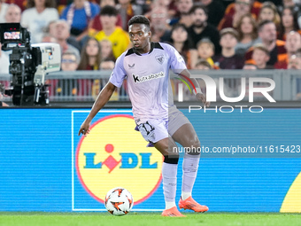 Alvaro Djalo' of Athletic Club during the UEFA Europa League 2024/25 League Phase MD1 match between AS Roma and Athletic Club at Stadio Olim...