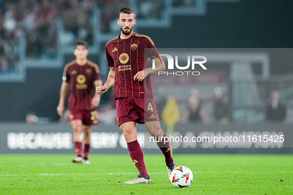 Bryan Cristante of AS Roma during the UEFA Europa League 2024/25 League Phase MD1 match between AS Roma and Athletic Club at Stadio Olimpico...