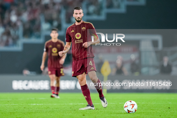 Bryan Cristante of AS Roma during the UEFA Europa League 2024/25 League Phase MD1 match between AS Roma and Athletic Club at Stadio Olimpico...