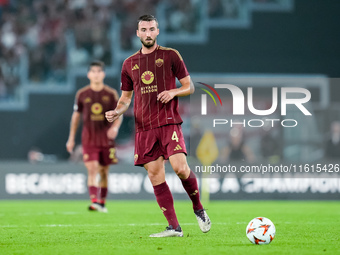 Bryan Cristante of AS Roma during the UEFA Europa League 2024/25 League Phase MD1 match between AS Roma and Athletic Club at Stadio Olimpico...